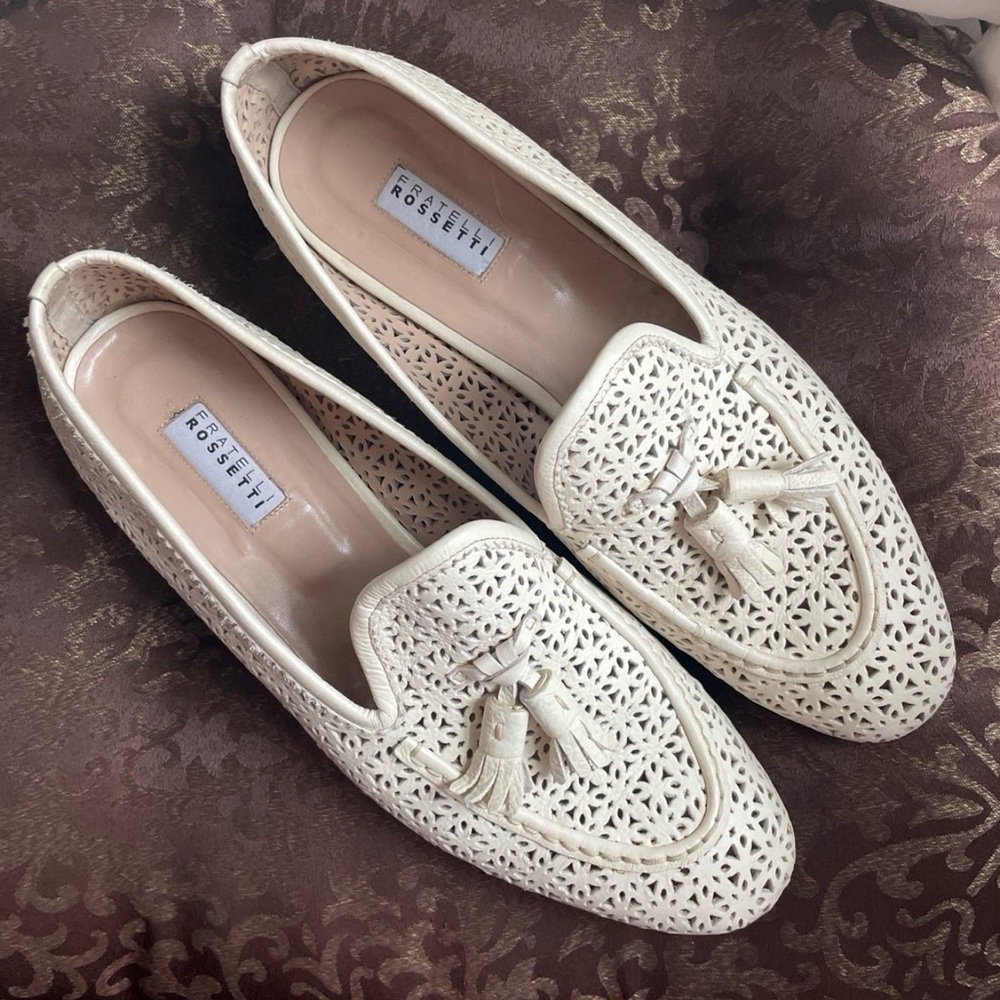 Fratelli Rossetti Cream Woven Leather Brera Loafers